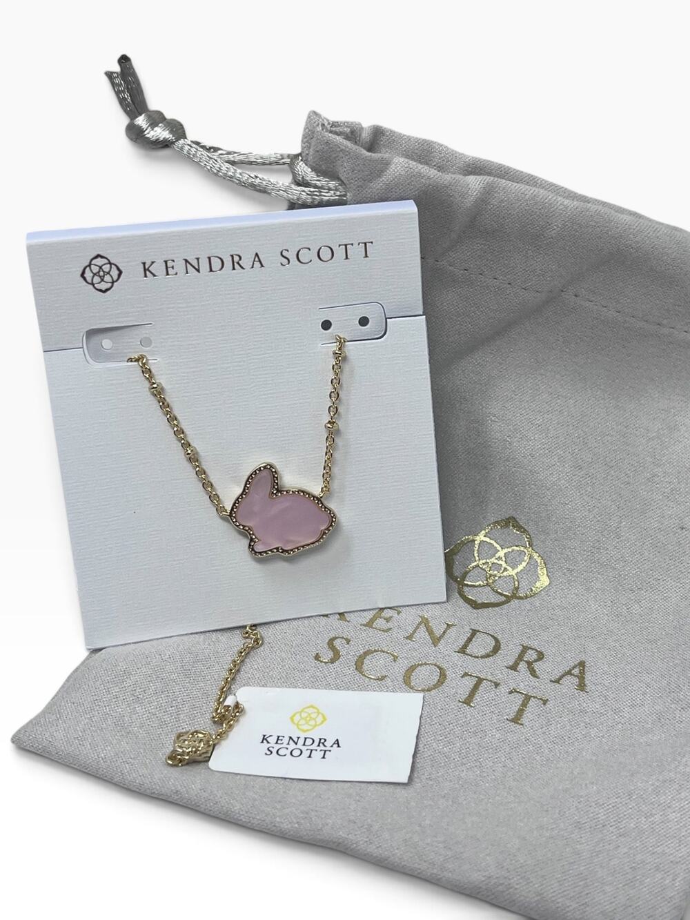 NWT Kendra Scott Bunny Pink Gold Pendant Necklace